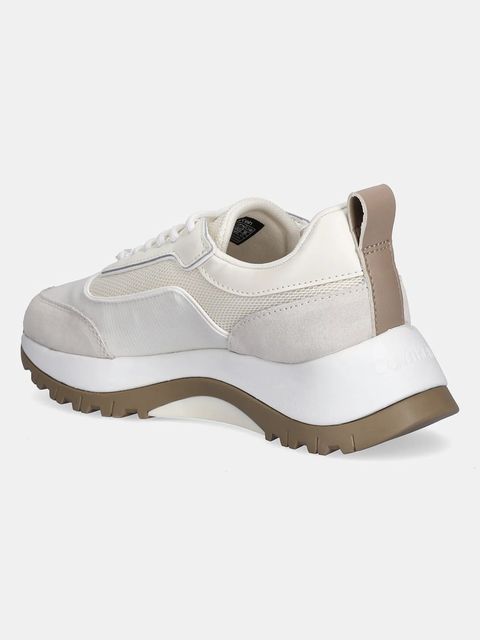 Calvin Klein sneakersy RUNNER LACE UP MESH MIX damskie kolor beżowy HW0HW02487