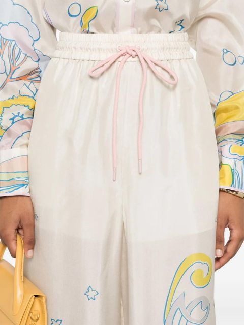 ZIMMERMANN Pop graphic-print palazzo pants - Neutrals