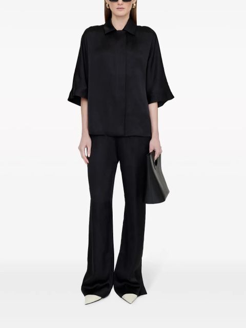 ANINE BING Aden high-waisted wide-leg trousers - Black - zdjęcie produktu nr 2