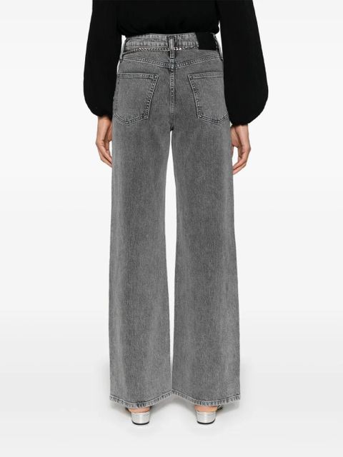 Maje chain-belt wide-leg jeans - Grey