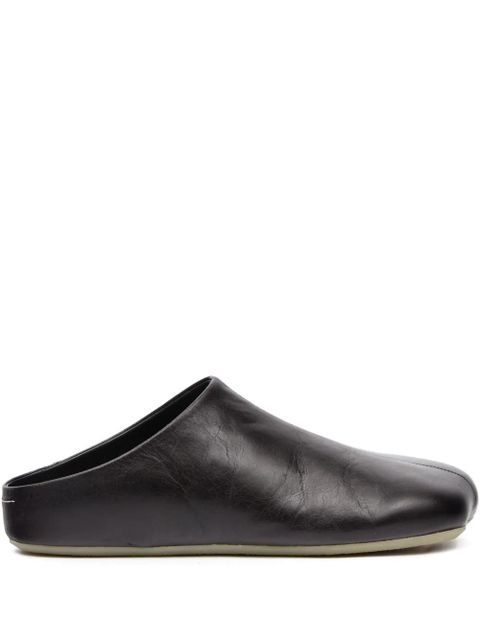 MM6 Maison Margiela stitched leather flat mules - Black - zdjęcie produktu nr 1