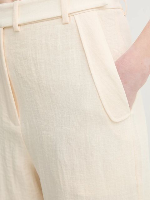 MUNTHE spodnie FARRIS damskie kolor beżowy proste high waist 251141725112