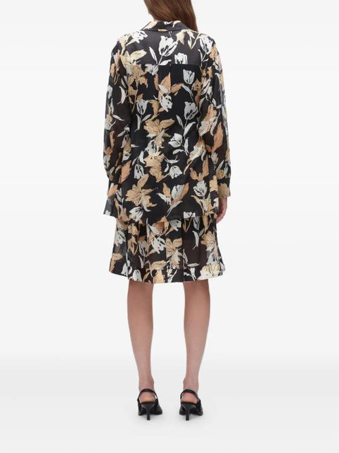 3.1 Phillip Lim floral-print belted midi dress - Black
