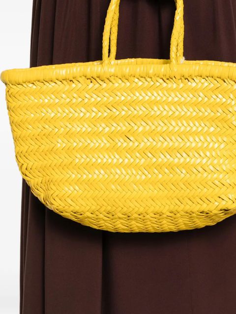 DRAGON DIFFUSION woven handle tote bag - Yellow
