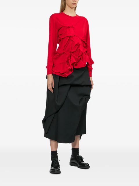 Comme Des Garçons ruffled top - Red - zdjęcie produktu nr 2