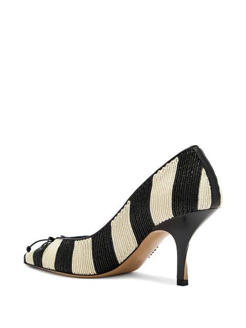 Jacquemus striped bow pumps - Black