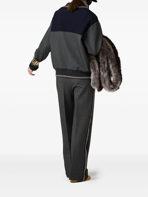 Miu Miu polo-neck zipped sweatshirt - Grey