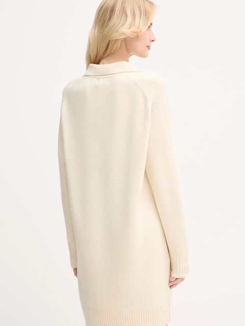 Polo Ralph Lauren sukienka z wełną kolor beżowy mini oversize 211A91143