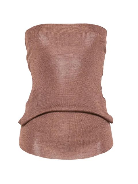 Isa Boulder strapless layered top - Brown - zdjęcie produktu nr 1