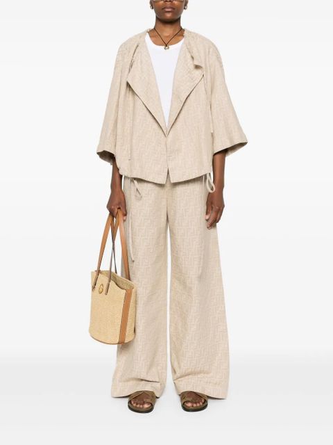 FENDI FF-jacquard drawstring jacket - Neutrals - zdjęcie produktu nr 2