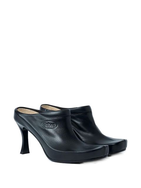 Balenciaga debossed logo heeled mules - Black - zdjęcie produktu nr 2