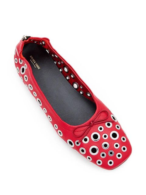 Golden Goose eyelet-vents ballet flats - Red