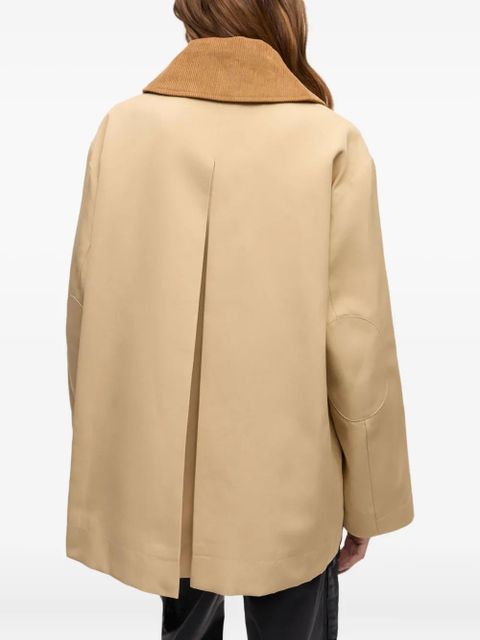 GANNI corduroy-collar utility jacket - Neutrals
