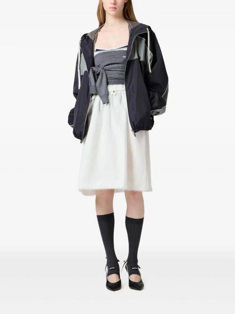 Miu Miu logo-print bomber jacket - Blue