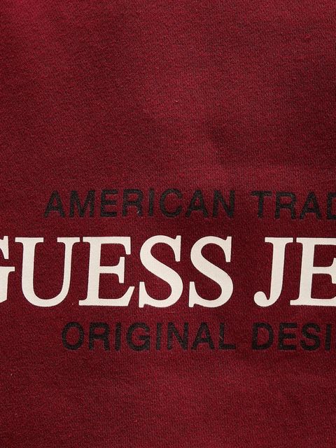 Guess Jeans bluza damska kolor bordowy z kapturem W4BQ21 KC811