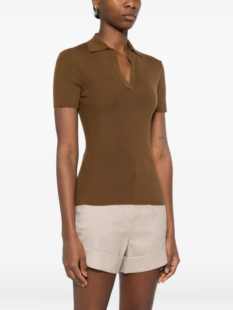 Max Mara Albero V-neck top - Brown