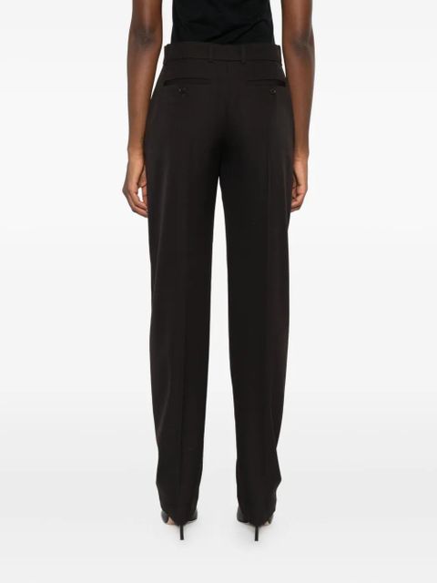 Alexander McQueen pressed-crease tailored trousers - Brown