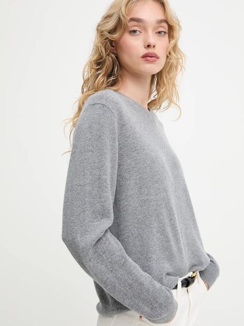 Answear.LAB sweter z wełny merino damski kolor szary lekki