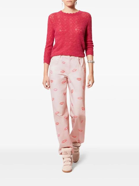 MARANT ÉTOILE Brinsa lip-print trousers - Pink - zdjęcie produktu nr 2