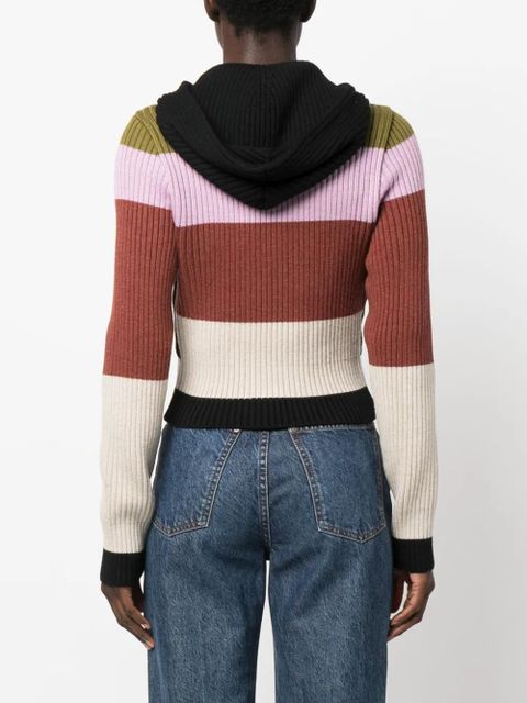 ETRO hooded wool zip-up cardigan - Black