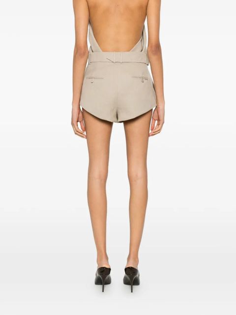 Magda Butrym belted bubble-hem shorts - Neutrals