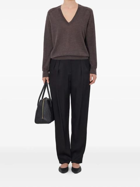 LouLou de Saison JULIO V-neck ribbed sweater - Brown