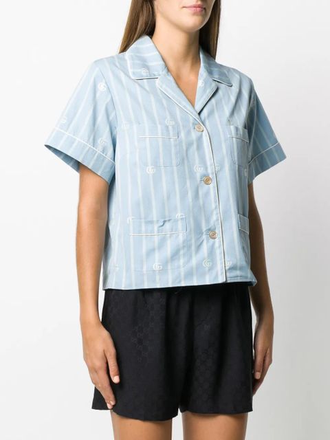 Gucci striped short-sleeve shirt - Blue