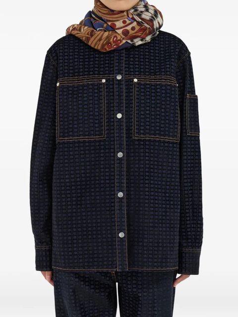 Ferragamo Rooster-print scarf - Blue