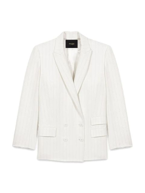 Maje pinstripe double-breasted blazer - White - zdjęcie produktu nr 2