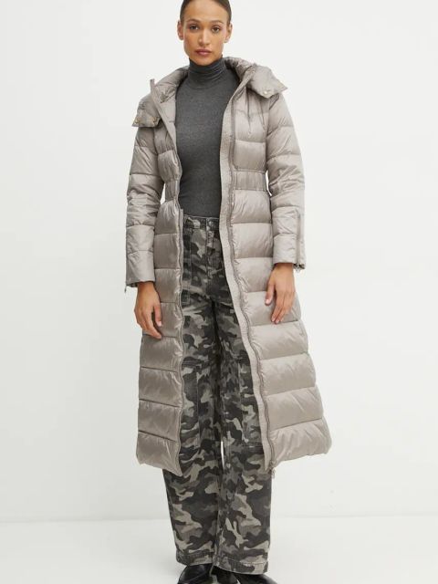 Twinset kurtka puchowa damska kolor szary zimowa 242TT2380