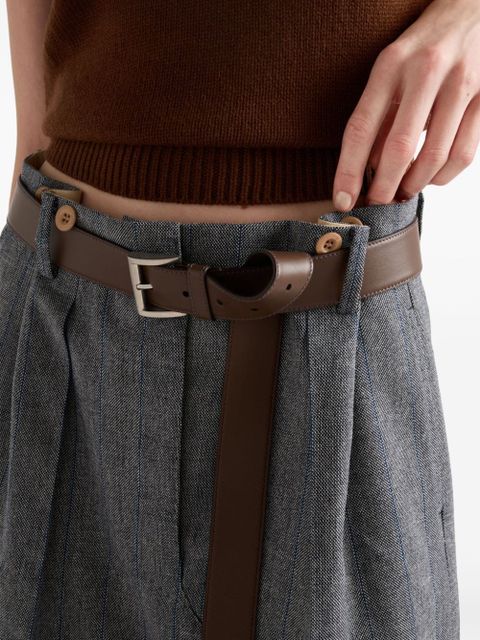 Prada pinstriped wool miniskirt - Grey