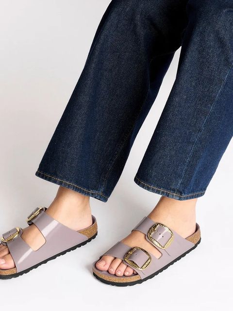 Birkenstock klapki skórzane Arizona Hammered Buckle