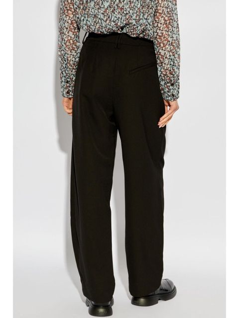 GANNI high-rise straight trousers - Black
