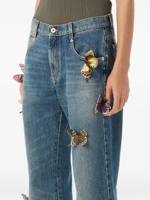 Blumarine butterfly-embellishment jeans - Blue
