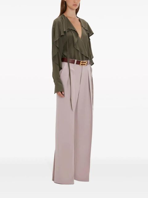 Victoria Beckham double-pleat wide-leg trousers - Pink - zdjęcie produktu nr 2