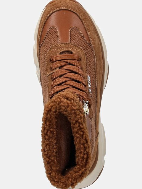 Love Moschino sneakersy damskie kolor brązowy JA15366G0NIY721A