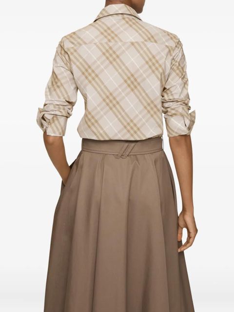 Burberry check-pattern cotton shirt - Neutrals