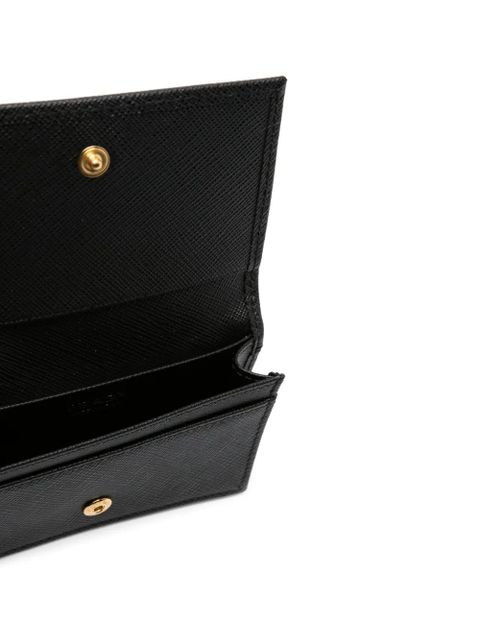 Prada logo-plaque foldover cardholder - Black