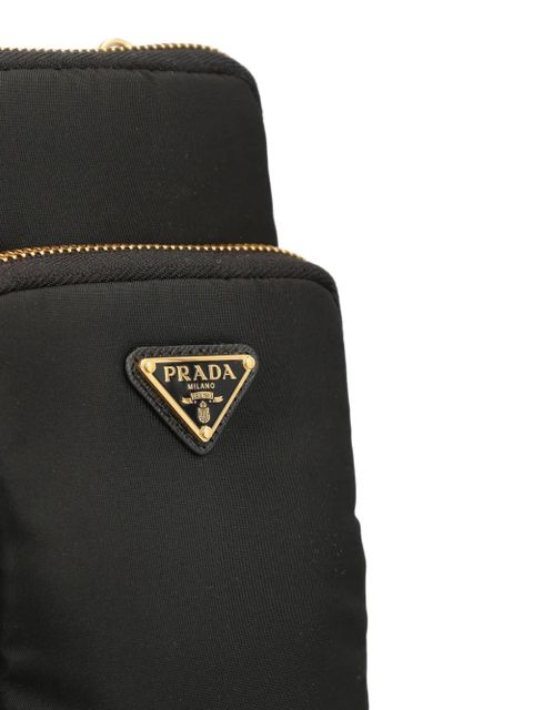 Prada logo-plaque shoulder bag - Black