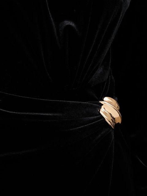 Answear.LAB sukienka welurowa kolor czarny maxi dopasowana