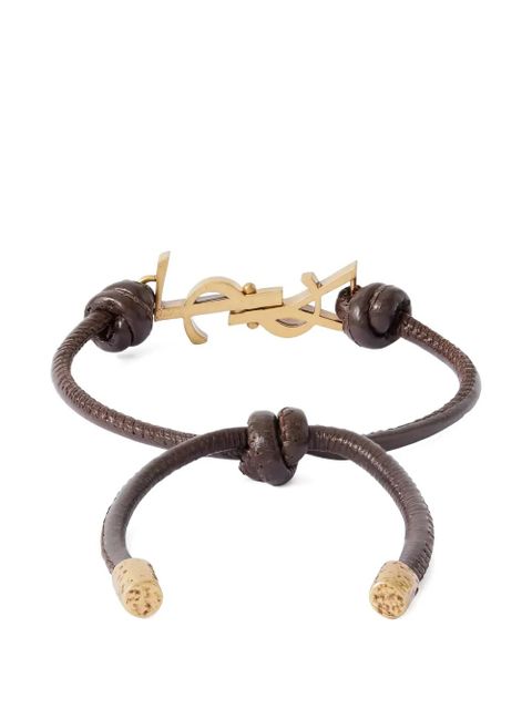 Saint Laurent logo leather bracelet - Gold - zdjęcie produktu nr 2