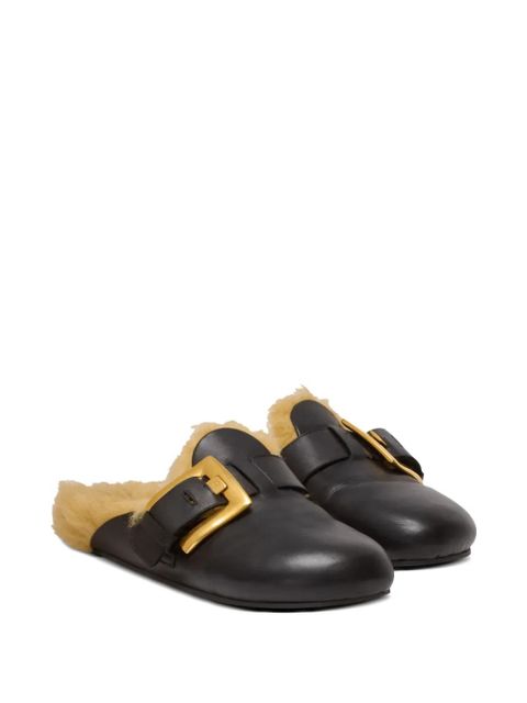 Balmain faux-fur lining mules - Black