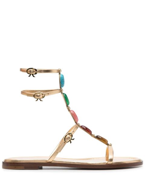 Gianvito Rossi Shanti 05 flat gladiator sandals - Gold - zdjęcie produktu nr 1