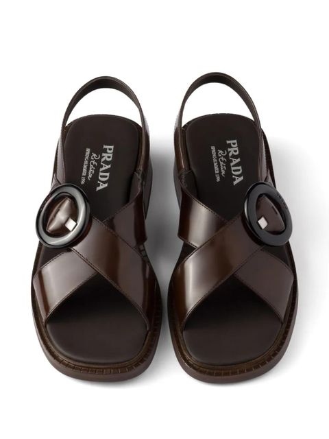 Prada buckled sandals - Brown