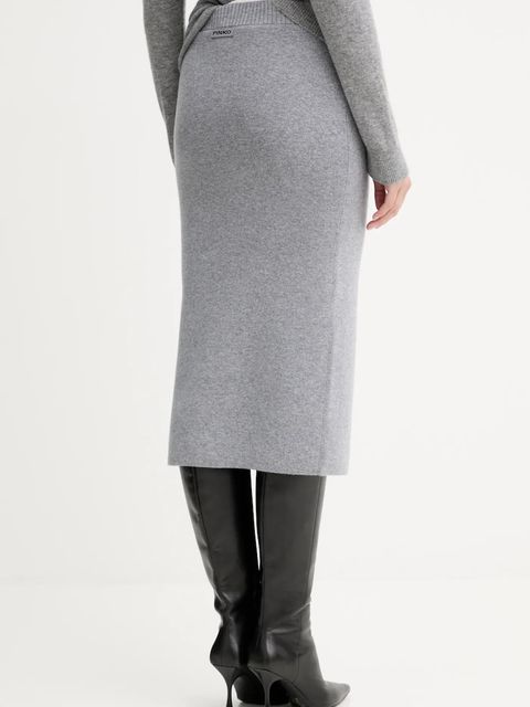 Pinko spódnica z dodatkiem wełny kolor szary 105489 A2Q9