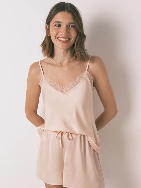 women'secret szorty piżamowe damska kolor pomarańczowy satynowa 2542460 - zdjęcie produktu nr 1