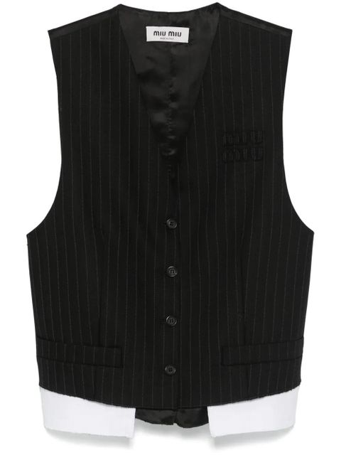 Miu Miu pinstriped waistcoat - Black - zdjęcie produktu nr 1