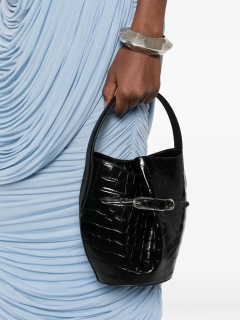 Liffner croc-embossing belted bucket bag - Black - zdjęcie produktu nr 2