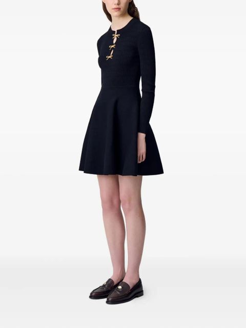 Claudie Pierlot bow-detail skater dress - Black