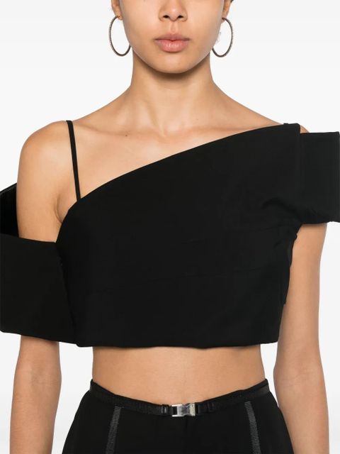 Alexander McQueen deconstructed asymmetric crop top - Black